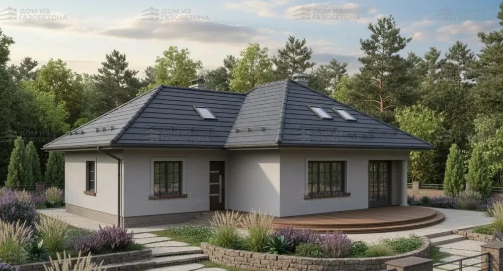 Проект Одноэтажный дом 16 на 17, 155 м2