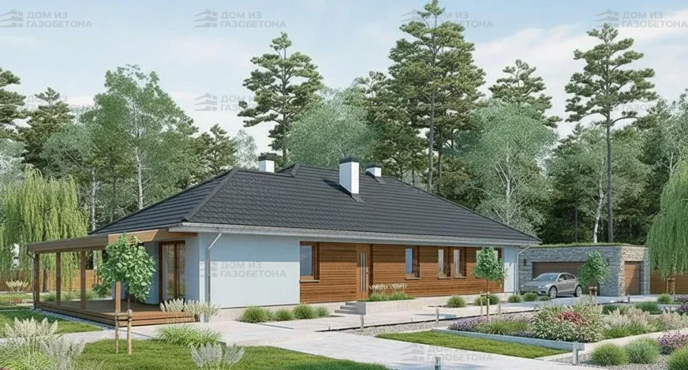 Проект Одноэтажный дом 10 на 19, 143 м2