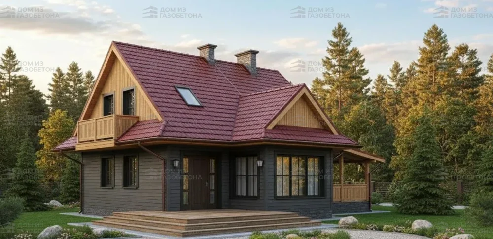 Проект Двухэтажный дом 12 на 9, 102 м2