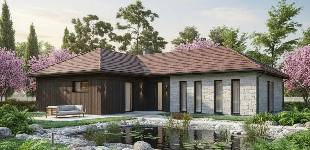 Проект Одноэтажный дом 17 на 17, 166 м2